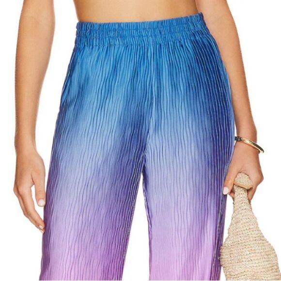 NWT SIMKHAI Dante Ombre Wide Leg Pant in Sheer Lilac Ombre Large Revolve - Picture 3 of 13